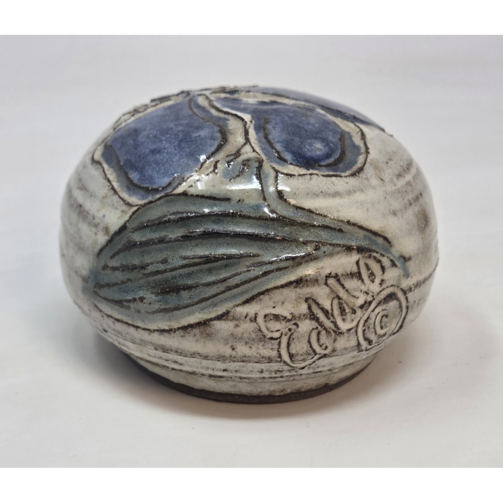 Studio Art Pottery Stoneware Music Box Send in the Clowns Blue Iris Signed Works